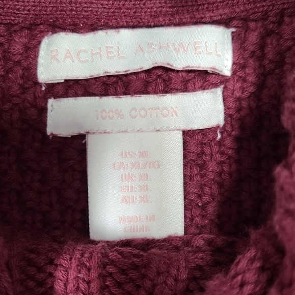 𝅺RACHEL Ashwell red knit turtleneck sweater - cropped fit - Size XL - Picture 2 of 3